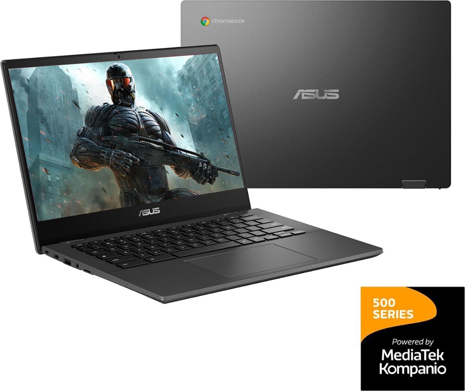 ASUS Chromebook 14" Student Laptop FHD IPS Display, 8-Core MediaTek Kompanio 520 Processor, 4GB RAM, 192GB Storage, Long Battery Life, WiFi 6, USB C, Chrome OS, Gravity Gray, view 2
