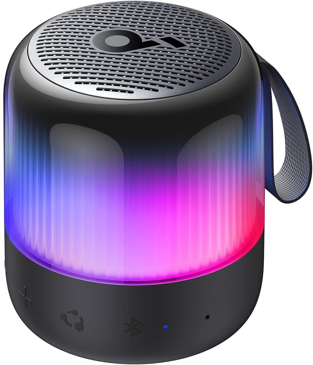 Soundcore Glow Mini Portable Speaker By Anker, Bluetooth Speaker with 360° Sound, Light Show, 12H Battery, Customizable EQ and Light, IP67 Waterproof and Dustproof, for Camping, Home and Beach Parties
