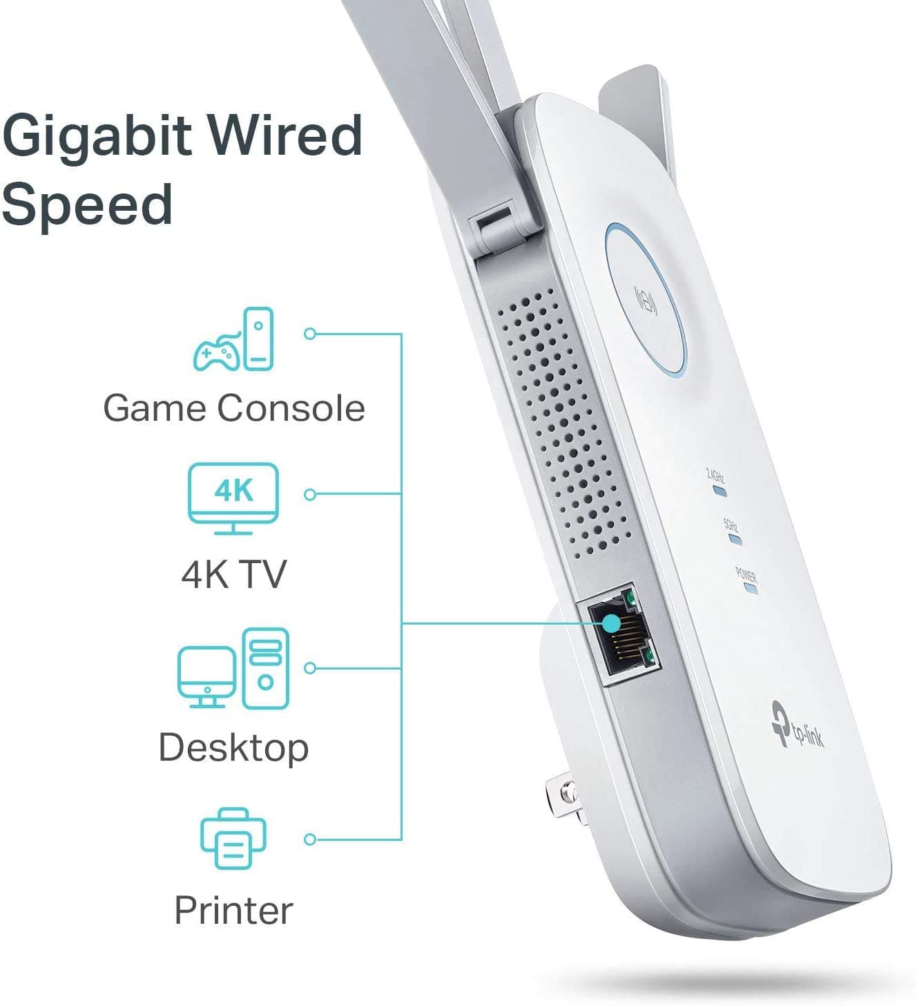 TP-Link AC1750 WiFi Extender (RE450), PCMag Editor's Choice, Up to 1750Mbps, Dual Band WiFi Repeater, Internet Booster, Extend WiFi Range Further, view 6