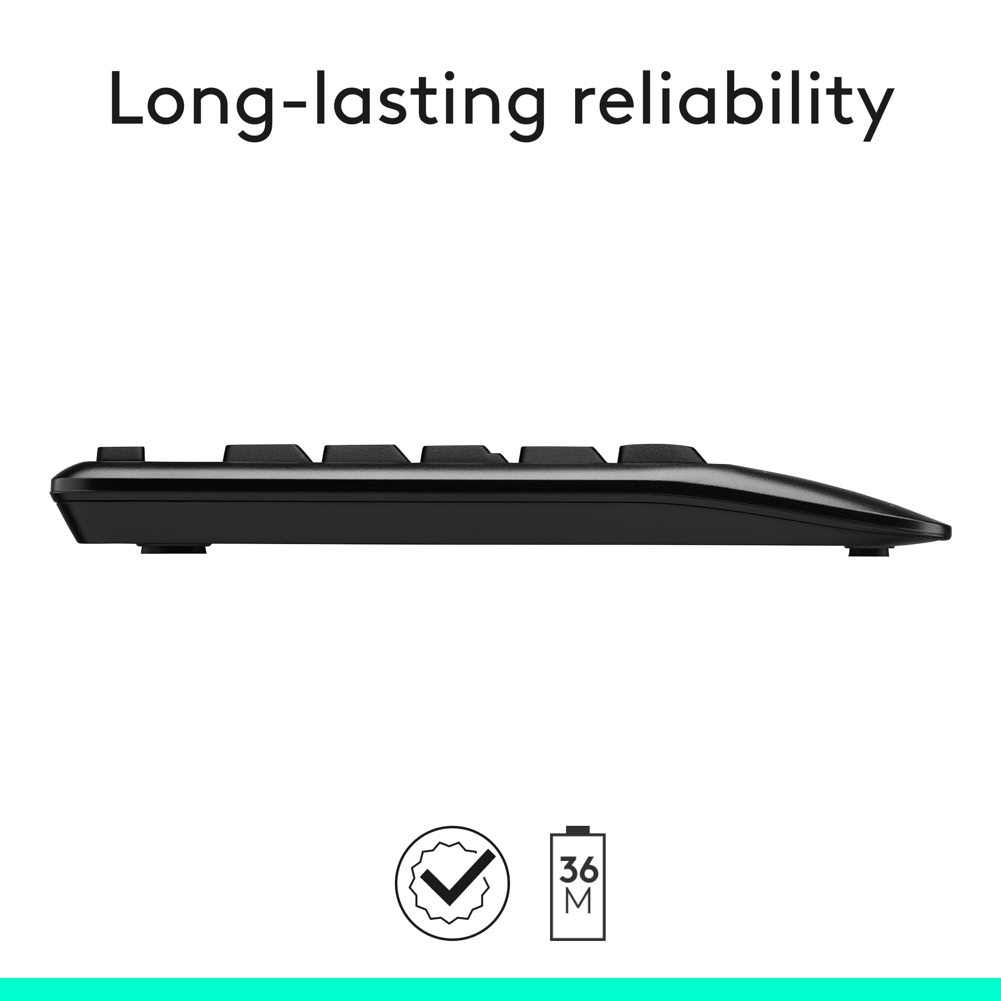 Logitech MK345 Full Size Wireless Keyboard and Mouse Combo - Black, view 6