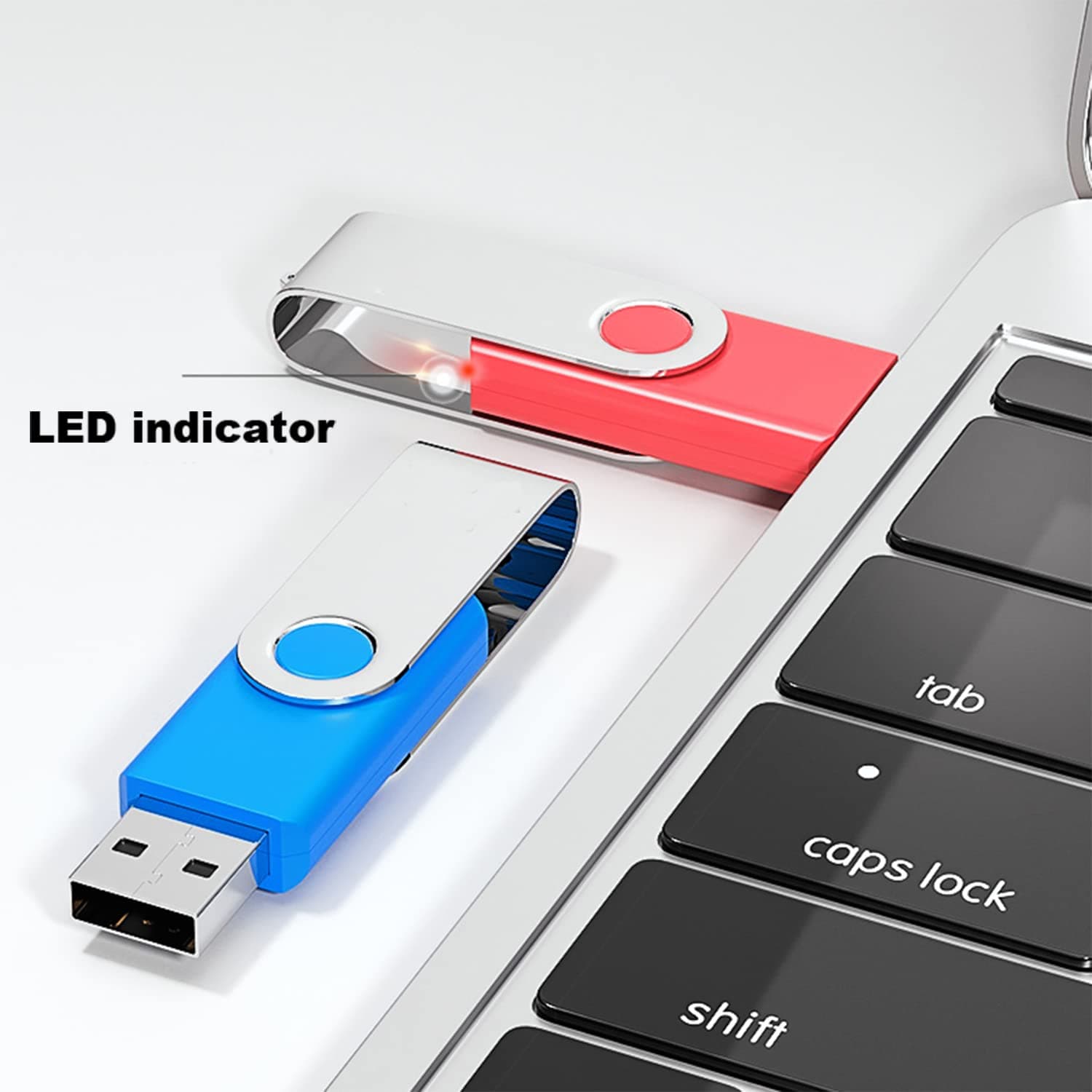 2 Pack 64GB USB Flash Drive USB 2.0 Thumb Drives Jump Drive Fold Storage Memory Stick Swivel Design - Black, view 4