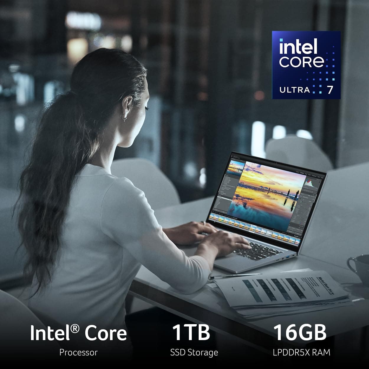 Acer Swift X 14 Laptop | 14.5" 3K OLED Gorilla Glass 120Hz Touch Display | Intel Core Ultra 7 Processor 255H | NVIDIA GeForce RTX 5050 | 16GB LPDDR5X | 1TB SSD | Haptic Touchpad | SFX14-73G-71XL, view 3