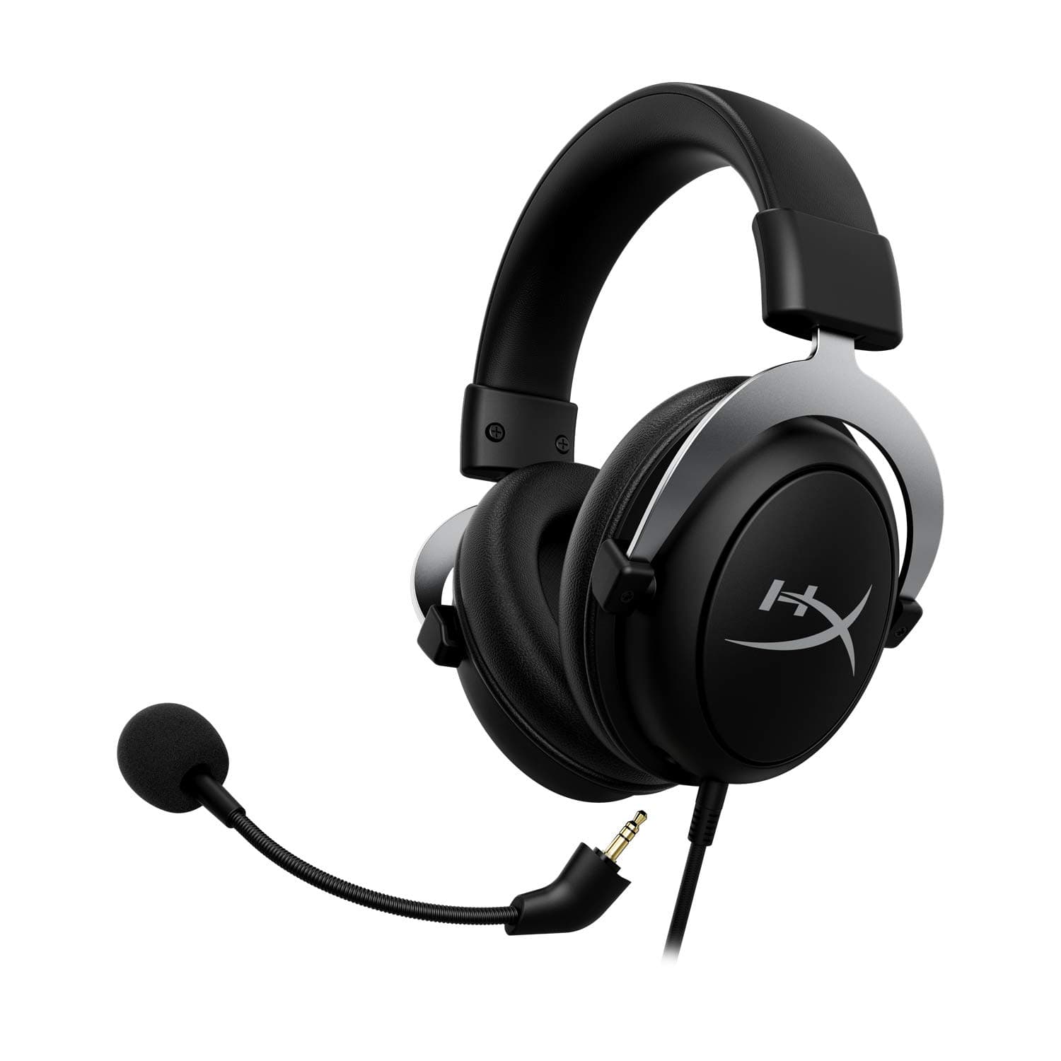 HyperX CloudX, Official Xbox Licensed Gaming Headset, Compatible with Xbox One and Series X|S, Memory Foam Ear Cushions, Detachable Noise-Cancelling Mic, in-line Audio Controls,Black/ Silver, view 3