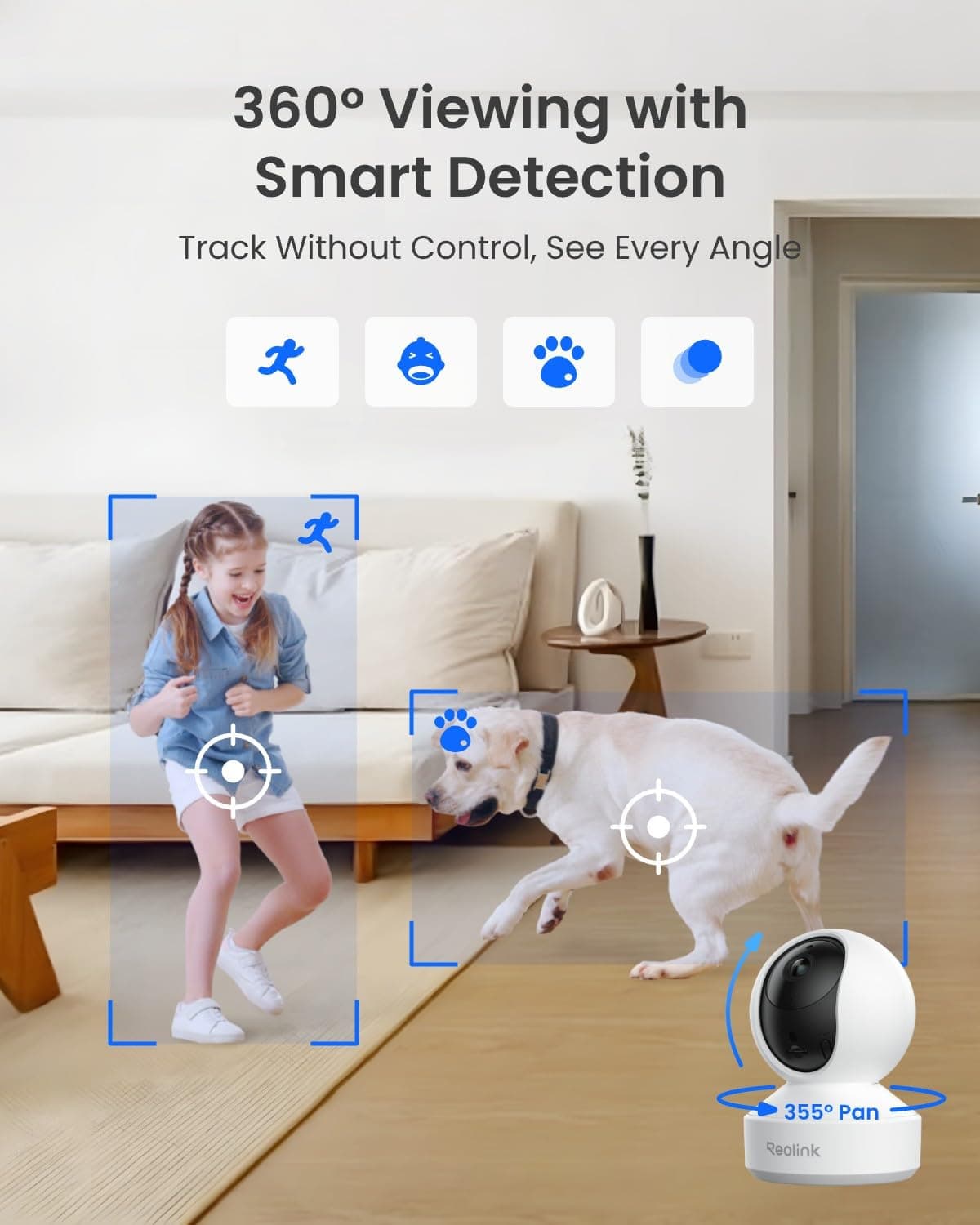REOLINK E1 Pro 3K Dual-Band Wi-Fi Indoor Camera for Baby & Pet Monitoring, view 6