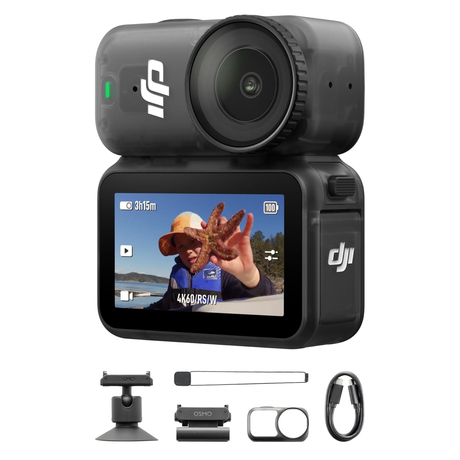 DJI Osmo Nano Standard Combo (128GB), 4K Wearable Camera, 1/1.3″ Sensor