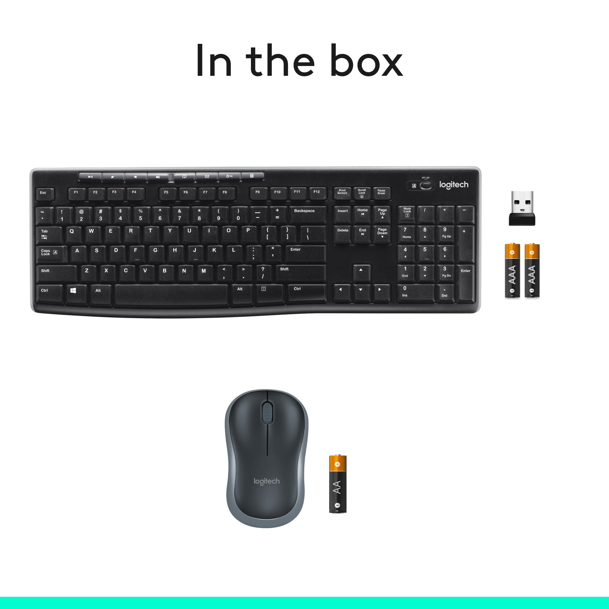 Logitech MK270 Full Size Wireless Keyboard and Mouse Combo - Black, view 11