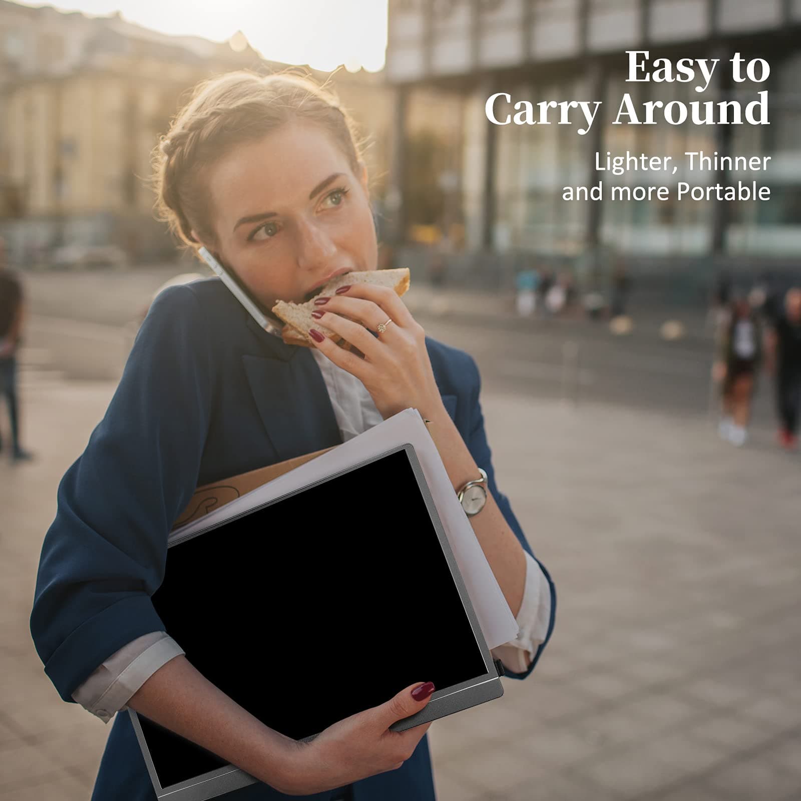 KYY Portable Monitor 15.6" 1080P Computer Monitor Screen Extender w/Cover, view 9