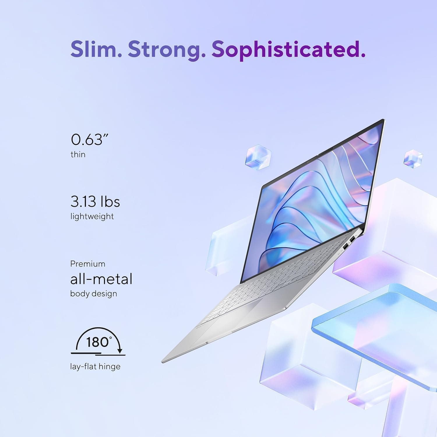 ASUS Vivobook S 15 OLED Laptop, 15.6" 3K OLED 120Hz Display, Intel Ultra 7 155H, ARC Graphics, 16 GB RAM, 1 TB SSD, Backlit KB, Wi-Fi 6E, Windows11 Pro & Office Lifetime License, w/Jawfoal Accessories, view 7