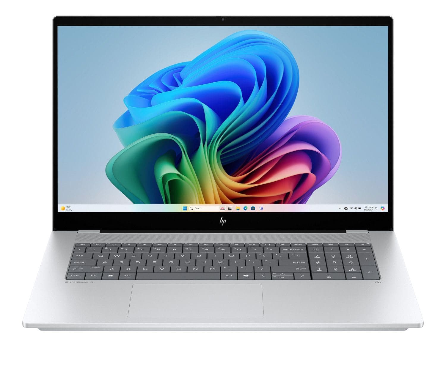 HP OmniBook X Laptop: 17.3" FHD Touch • Intel Core Ultra 7 256V • 16 GB DDR5 SDRAM • 2 TB NVMe SSD • Win11 Home • WiFi 7 • Backlit KB • 5MP + IR Camera • Thunderbolt 4 • Intel Arc Graphics 140V