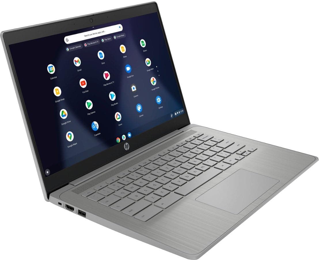 HP 2023 Chromebook Laptop, 14 Inch Display, Intel Celeron N4120 Processor, 4GB RAM, 64GB eMMC, Intel UHD Graphics 600, WiFi, Bluetooth, Chrome OS, Modern Gray, view 2