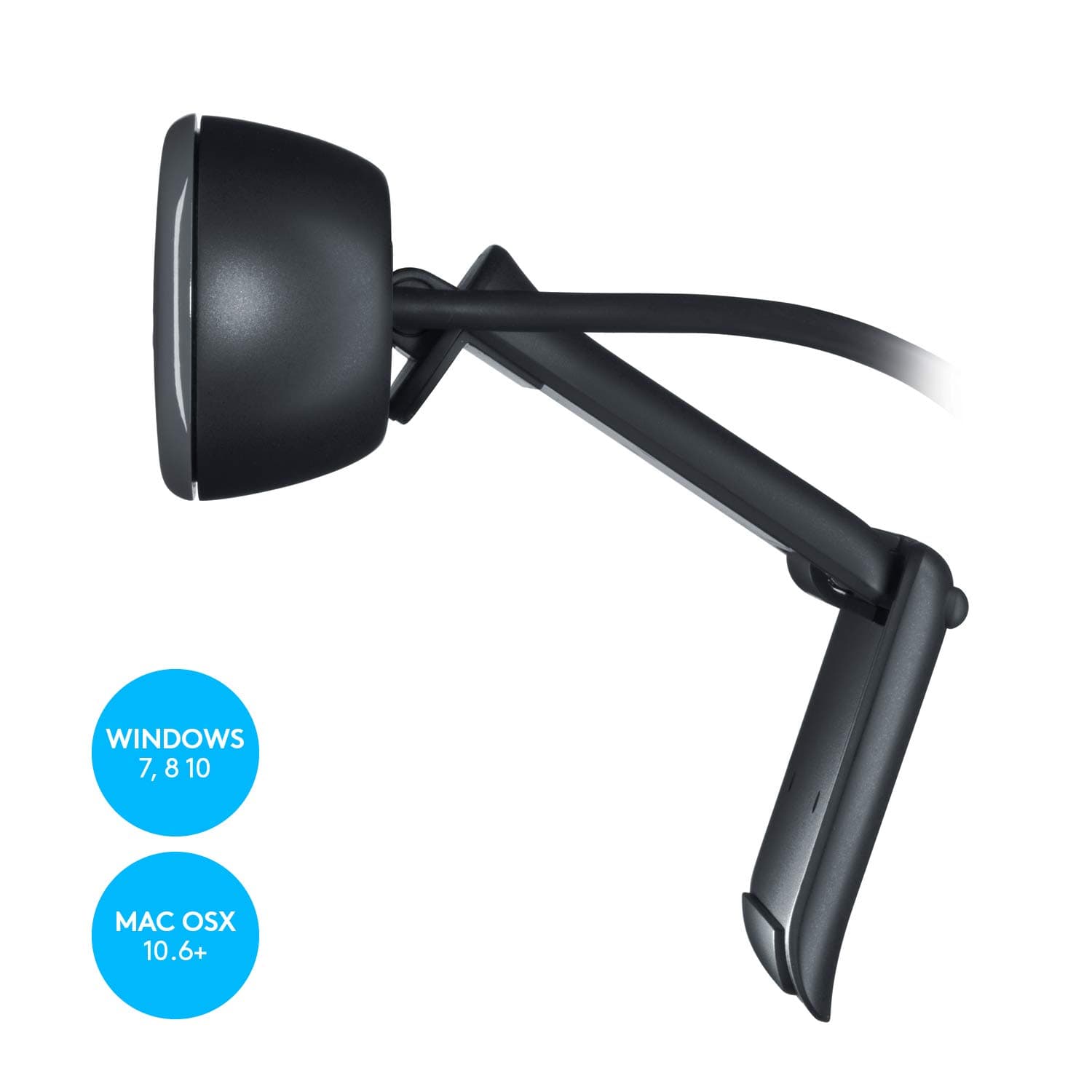 Logitech C270 720p Webcam Plug-and-Play Wide Screen Video Calling - Black, view 6