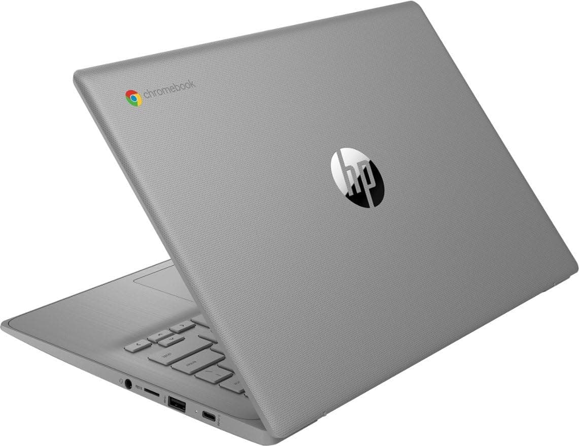 HP 2023 Chromebook Laptop, 14 Inch Display, Intel Celeron N4120 Processor, 4GB RAM, 64GB eMMC, Intel UHD Graphics 600, WiFi, Bluetooth, Chrome OS, Modern Gray, view 4