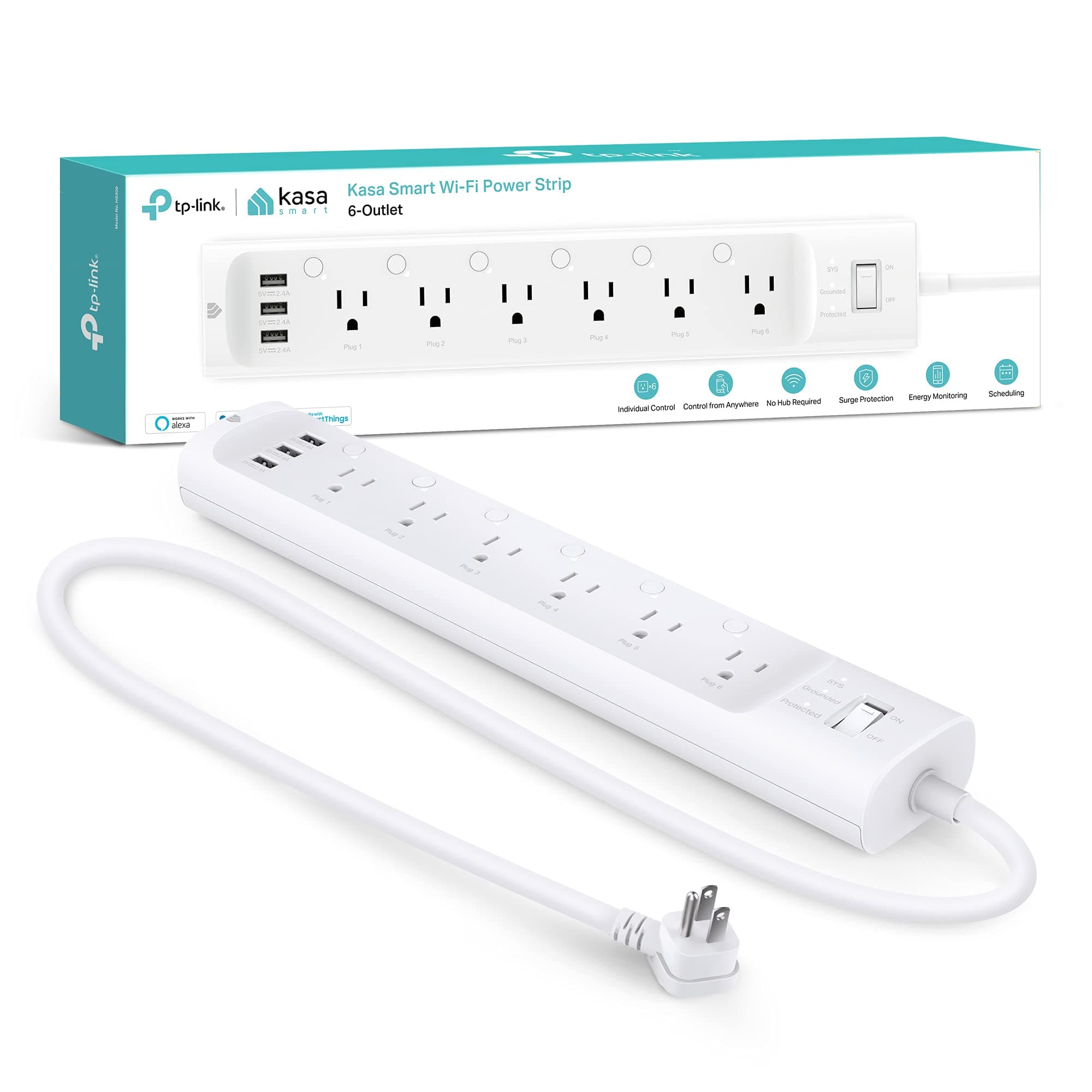Kasa Smart Plug Power Strip HS300, Smart Outlet, No Hub Required