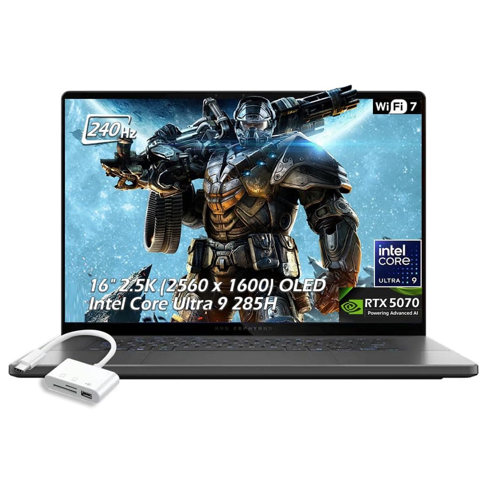 ASUS ROG Zephyrus G16 16" 2.5K OLED 240Hz Gaming Laptop, Intel Core Ultra 9 285H, RTX5070, 16GB LPDDR5X 2TB SSD, Wi-Fi7, Backlit KB, Win11, Thunderbolt4, Eclipse Gray, w/USB Hub, W/GaLiMu, TickClip Clip verdict