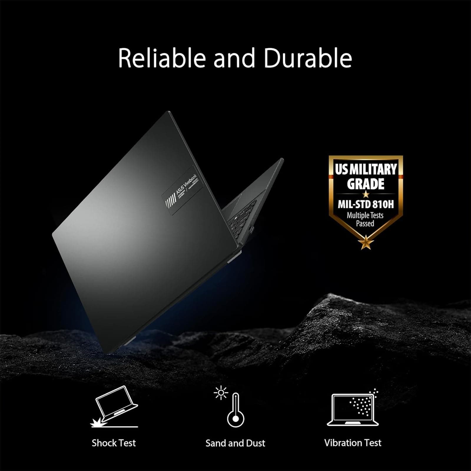 ASUS Vivobook Go 15.6" FHD Laptop, Business Laptop, AMD Ryzen 3 7320U, 8GB RAM, 128GB SSD, 180° Lay-Flat, WiFi, Bluetooth, Windows 11 Pro, Mixed Black, view 6