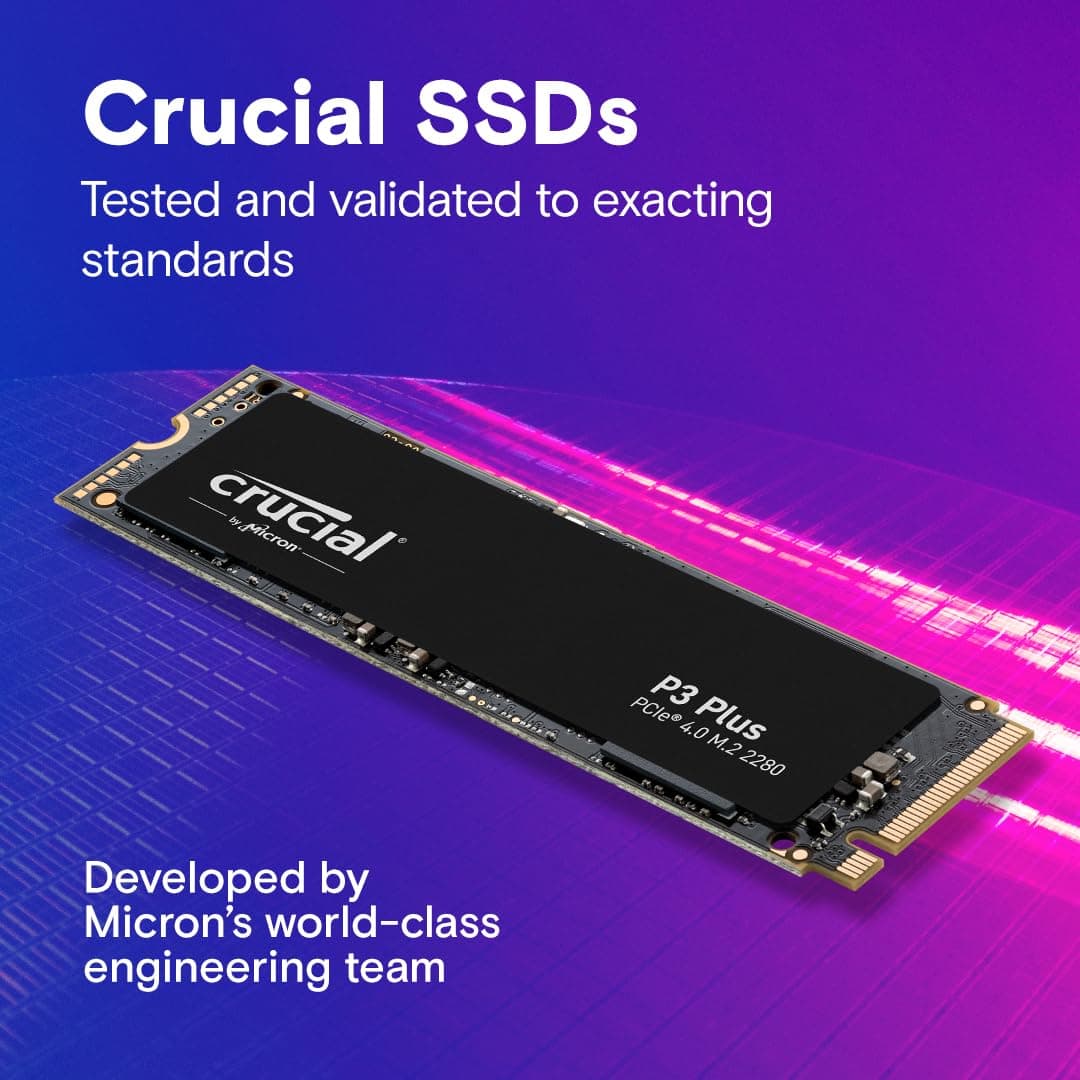 Crucial P3 Plus PCIe Gen4 NVMe 2TB SSD, Up to 5,000MB/s Read, Laptop & Desktop (PC) Compatible, Solid State Drive – CT2000P3SSD8, view 6
