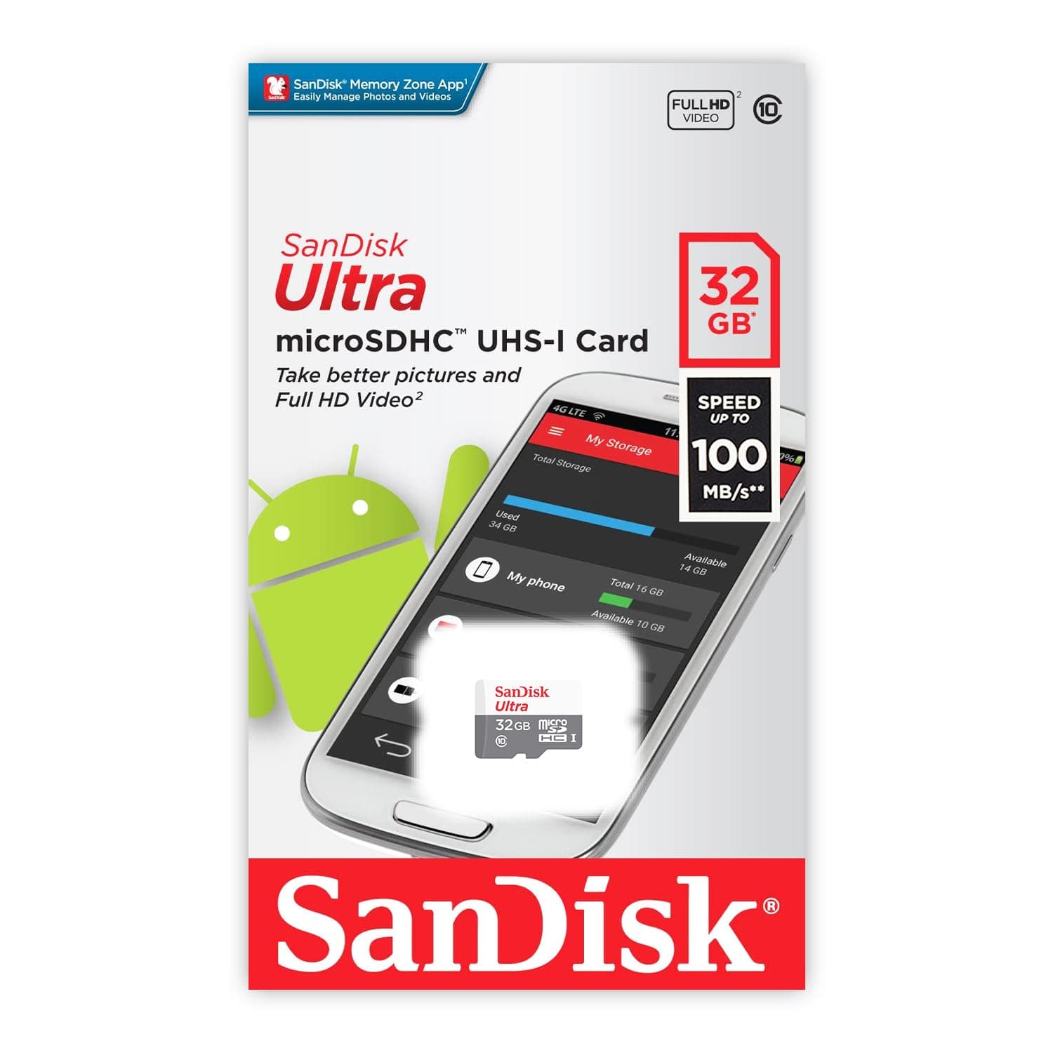 SanDisk Ultra 32GB UHS-I/Class 10 Micro SDHC Memory Card With Adapter - SDSDQUAN-032G-G4A, view 5