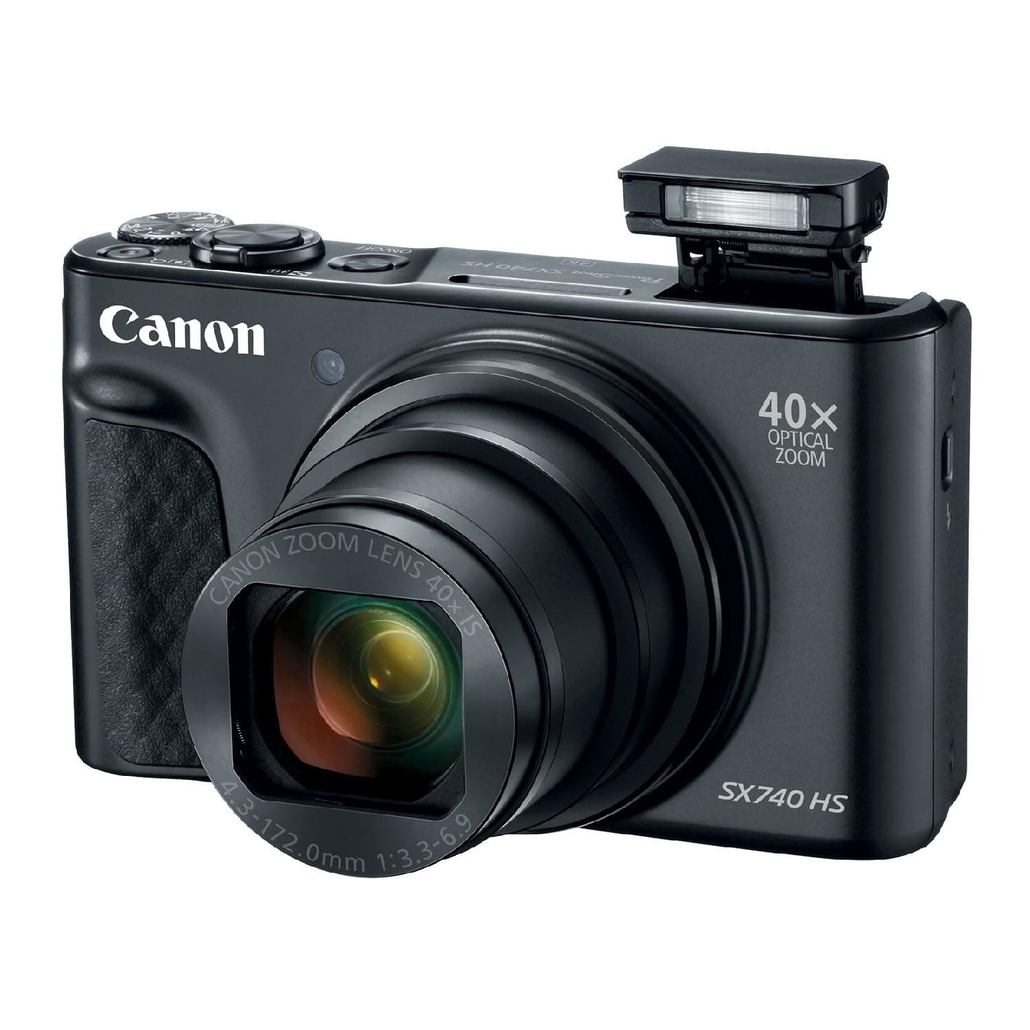 Canon Powershot SX740 HS Digital Camera (Black), view 4