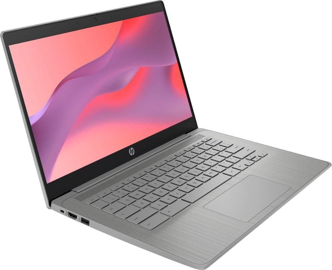 HP Chromebook Thin Laptop Student Business 2024, 14" HD Display, Quad-Core Intel Celeron N4120 Processor, 4GB RAM, 64GB eMMC, HD Webcam, WiFi, Long Battery, Chrome OS +HubxcelAccessory Gray, view 3