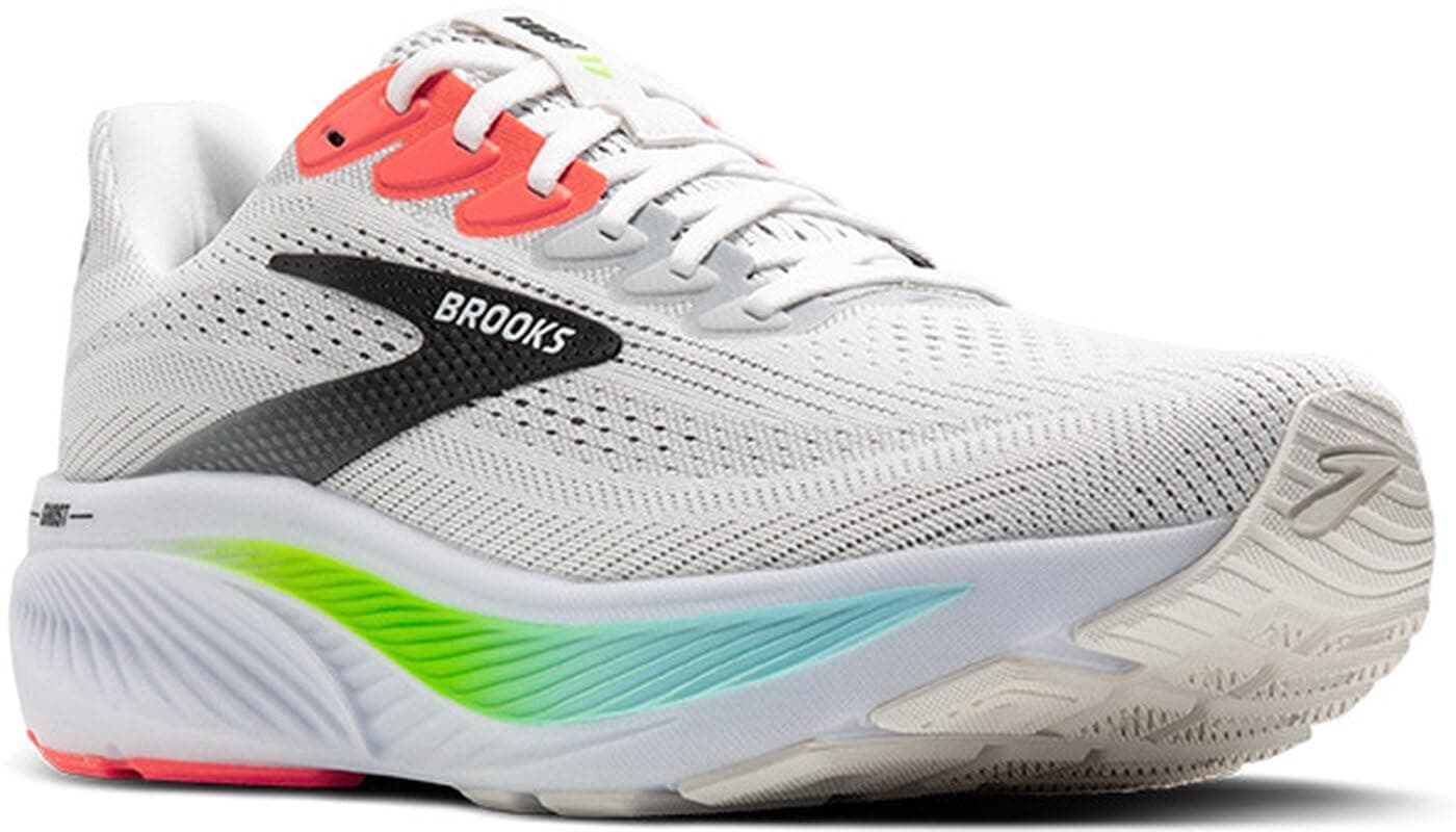 Brooks Men’s Ghost 17 Neutral Running Shoe - White/Pink Clay/Gecko - 10.5 Medium, view 2