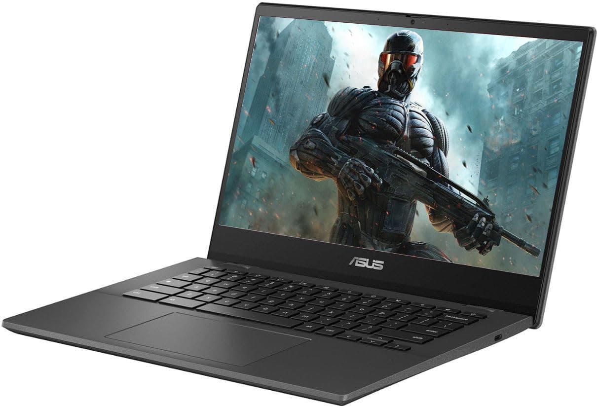 ASUS Chromebook 14" Student Laptop FHD IPS Display, 8-Core MediaTek Kompanio 520 Processor, 4GB RAM, 192GB Storage, Long Battery Life, WiFi 6, USB C, Chrome OS, Gravity Gray, view 3