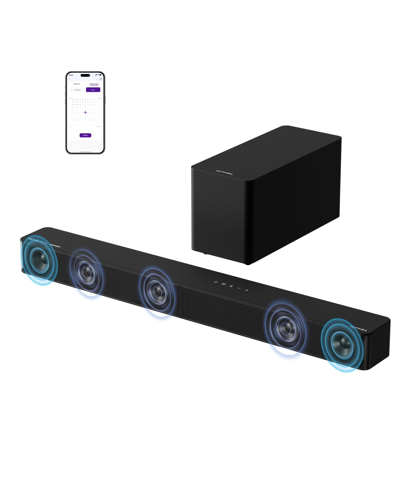 ULTIMEA 5.1CH Surround Sound Bar System with Dolby Atmos, Poseidon M60