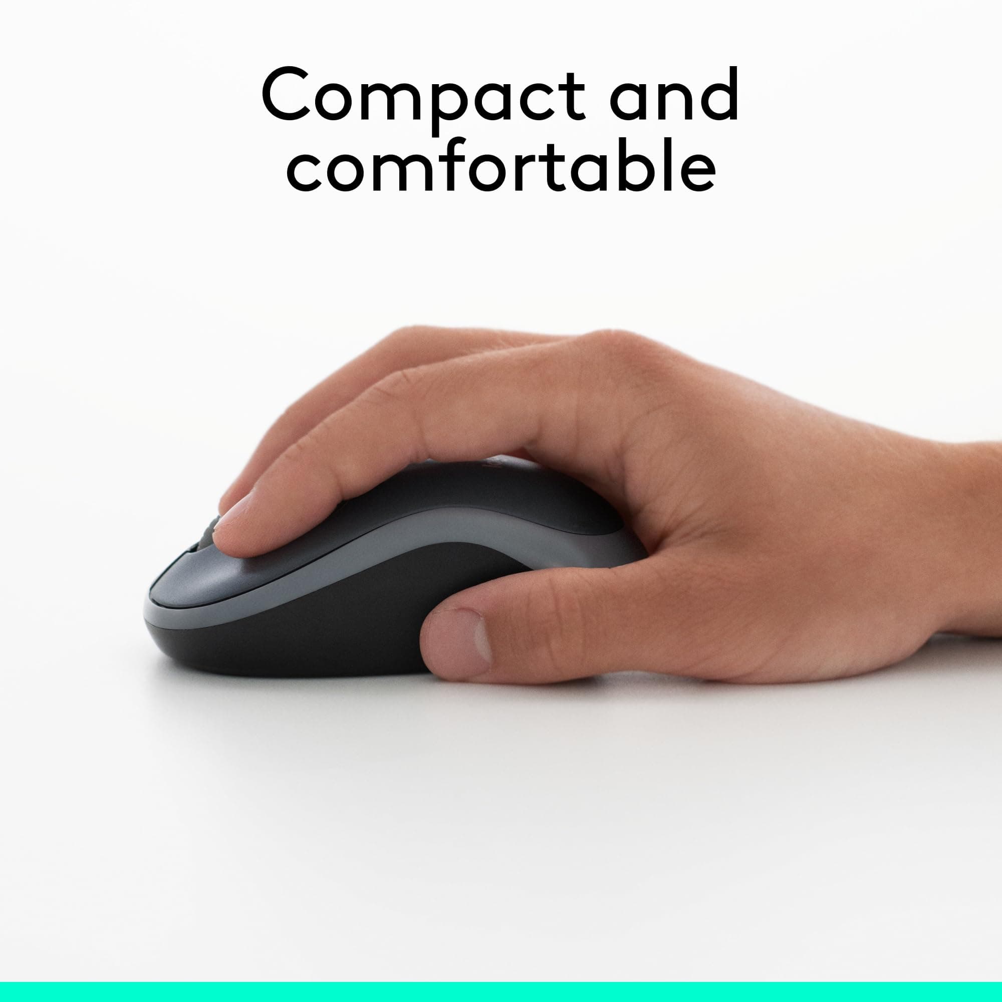 Logitech M185 Compact Ambidextrous 2.4 GHz Wireless Mouse - Swift Grey, view 5
