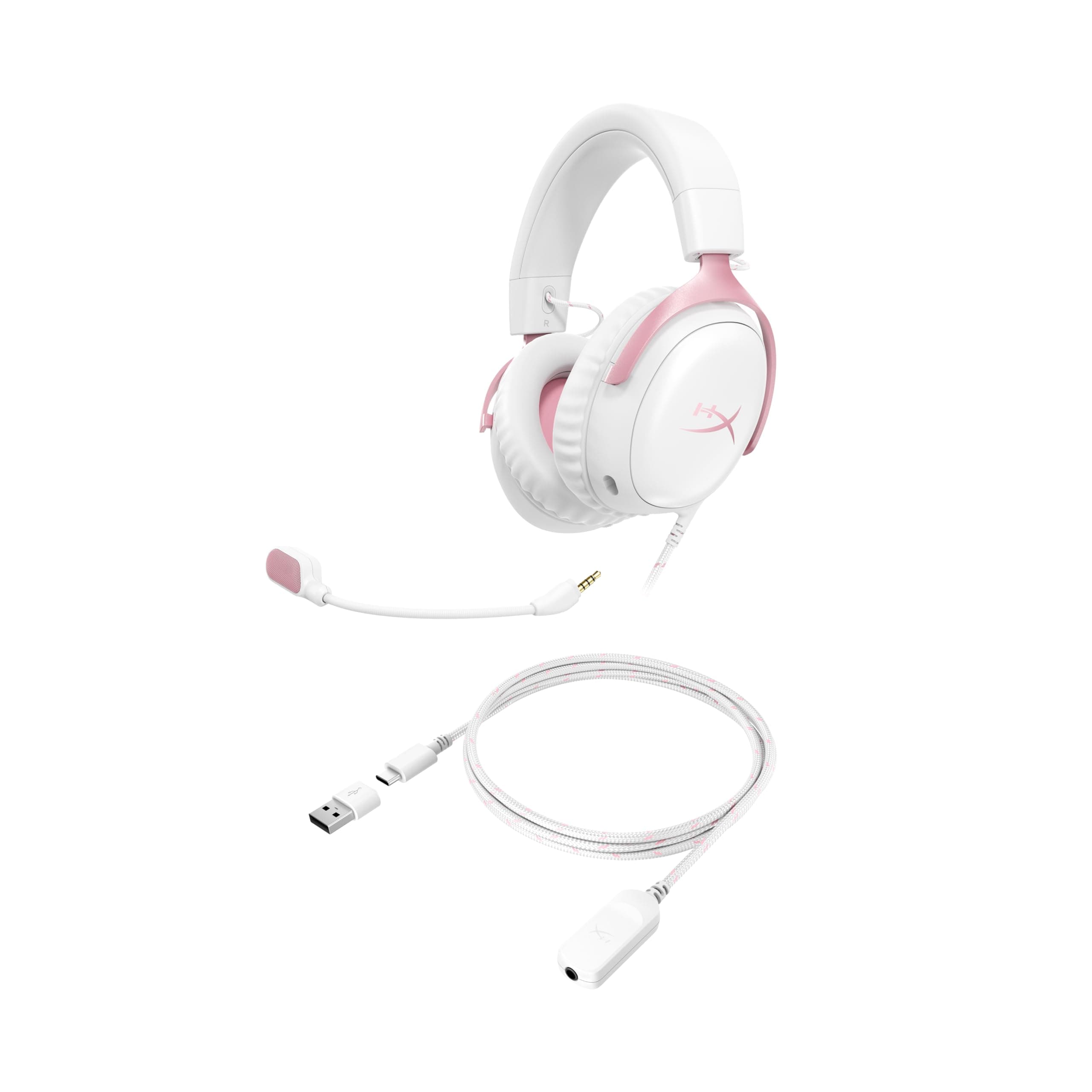 HyperX Cloud III – Wired Gaming Headset, PC, PS5, Xbox Series X|S, Angled 53mm Drivers, Memory Foam, Durable Frame, Ultra-Clear 10mm Mic, USB-C, USB-A, 3.5mm – Pink, view 4