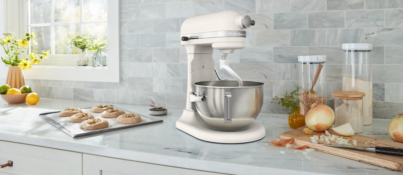 KitchenAid 5.5-Qt Bowl-Lift Stand Mixer, KSM55SXXX, Porcelain White, view 4