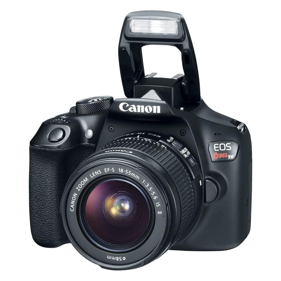Canon EOS Rebel T6 Digital SLR Camera Kit with EF-S 18-55mm f/3.5-5.6 is II Lens, Built-in WiFi and NFC - Black (Renewed), view 3