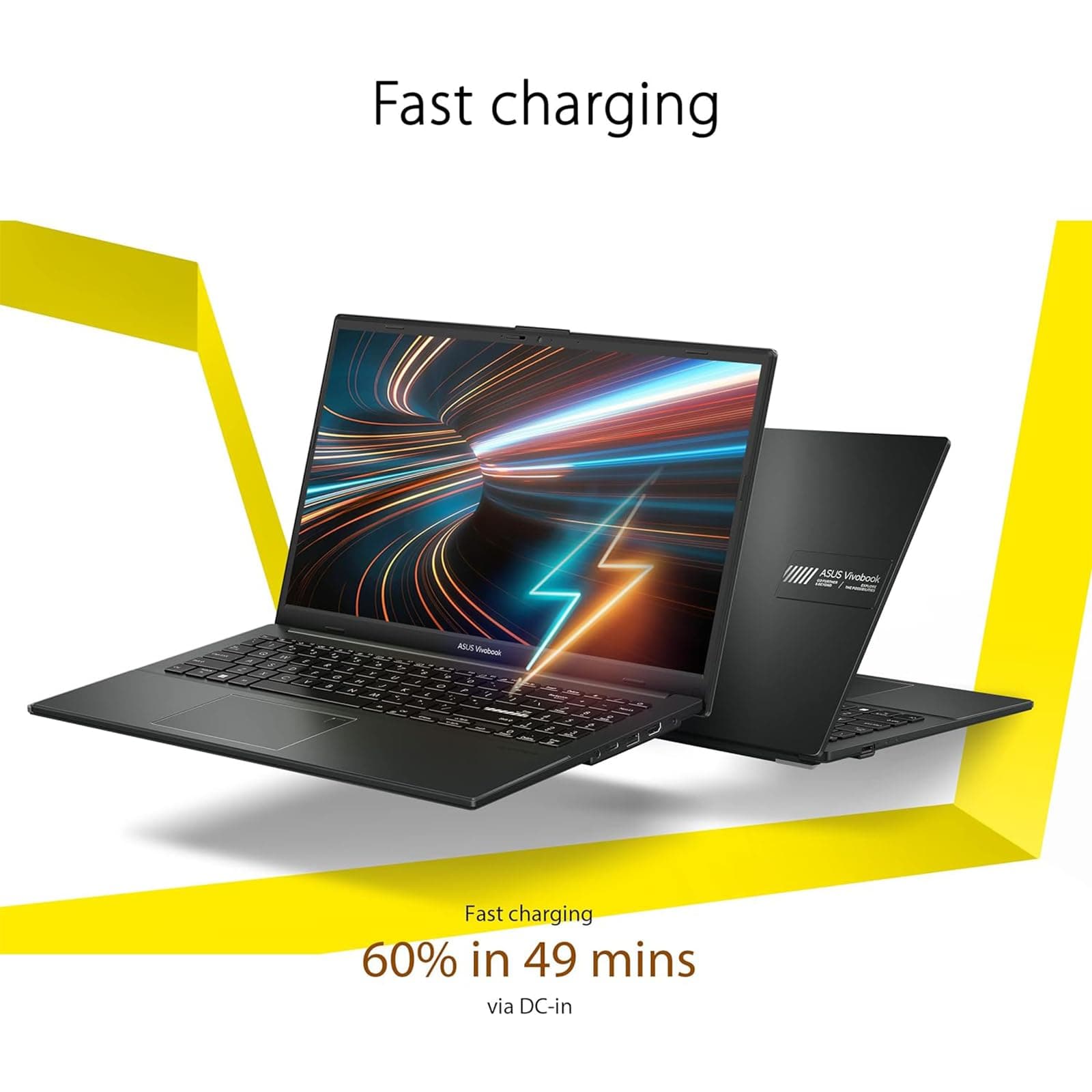 ASUS Vivobook Go 15.6" FHD Laptop, Business Laptop, AMD Ryzen 3 7320U, 8GB RAM, 128GB SSD, 180° Lay-Flat, WiFi, Bluetooth, Windows 11 Pro, Mixed Black, view 4