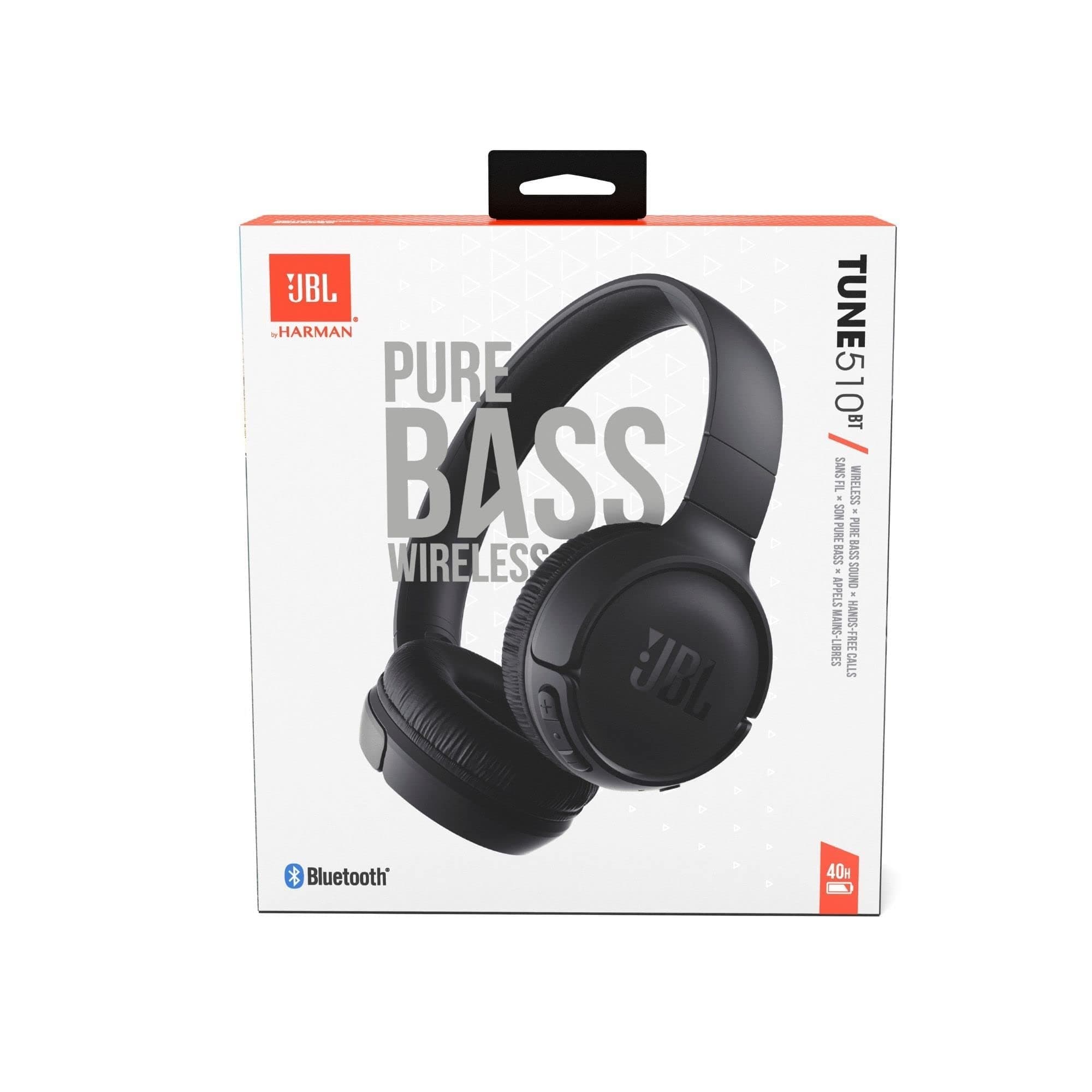 JBL Tune 510BT - Bluetooth headphones with up to 40 hours battery, microphone for call, foldable and comfortable, Android and iOs compatible (Black), view 4