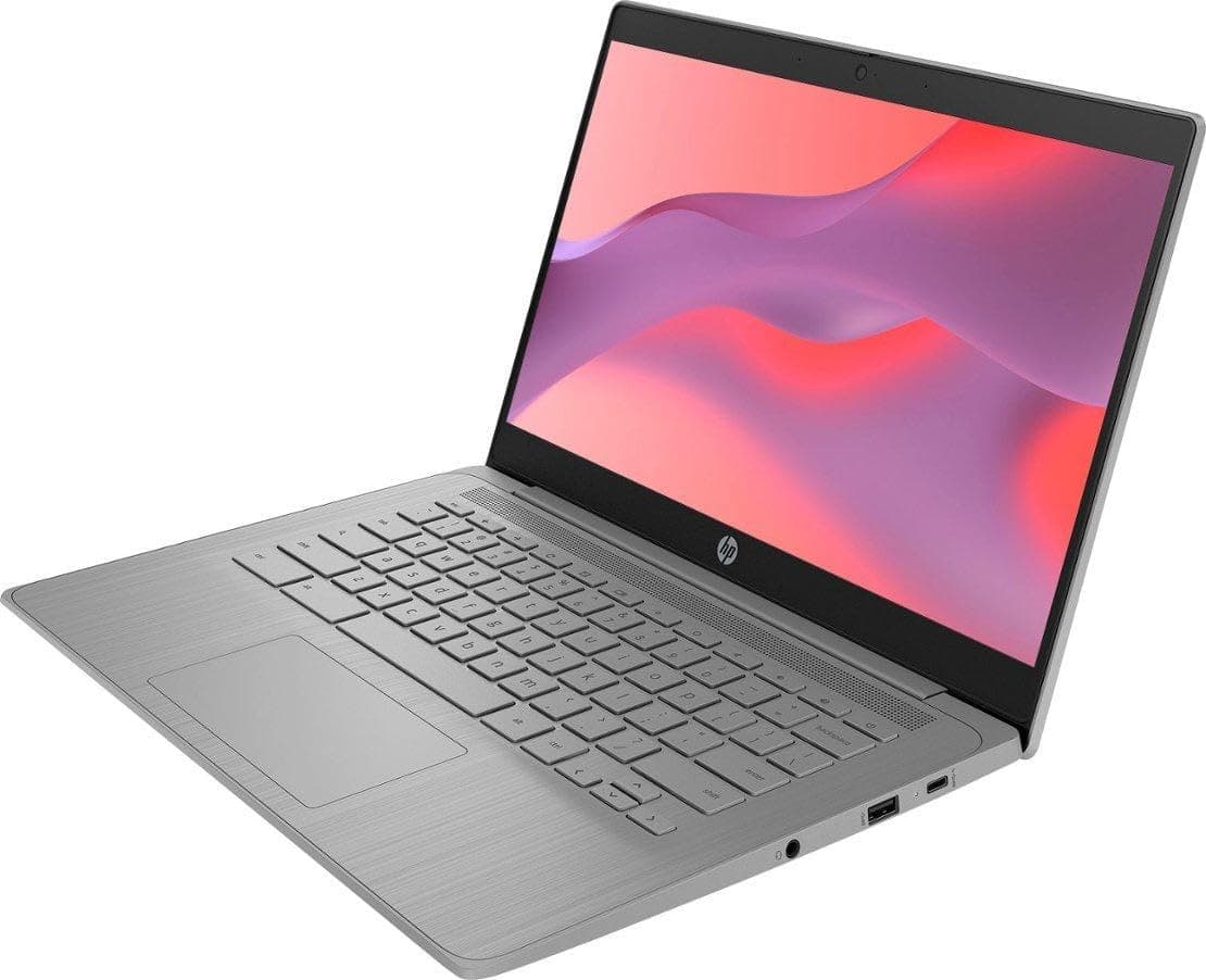 HP Chromebook Thin Laptop Student Business 2024, 14" HD Display, Quad-Core Intel Celeron N4120 Processor, 4GB RAM, 64GB eMMC, HD Webcam, WiFi, Long Battery, Chrome OS +HubxcelAccessory Gray, view 4