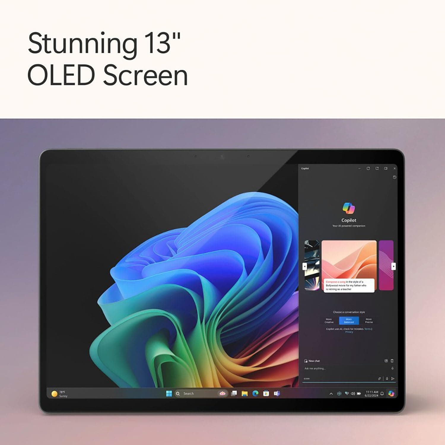Microsoft Surface Pro 11 Snapdragon X Elite Laptop/Tablet (2024), 13" OLED Touchscreen Display, 16GB/1TB, Windows 11 Copilot + PC Bundle with Surface Pro Keyboard, Black, view 7