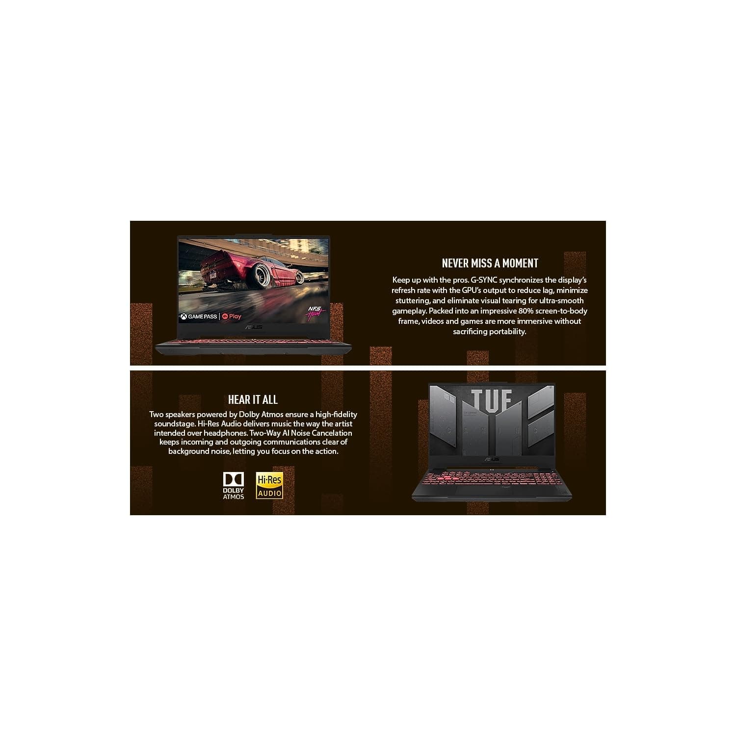 ASUS TUF Gaming A15 Gaming Laptop, 15.6” FHD 144Hz, 100% sRGB Display, GeForce RTX 4060, AMD Ryzen 5 7535HS, 16GB DDR5, 512GB PCIe SSD, Wi-Fi 6, Windows 11, FA507NV-EH53, view 7