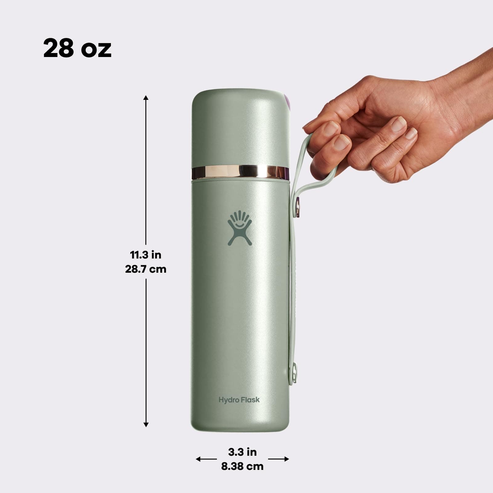 Hydro Flask Hot Flask & Cup – Insulated Stainless Steel, Hot Drink Travel Container for Coffee, Tea, & Soup 28 Oz Palmer Green, view 7