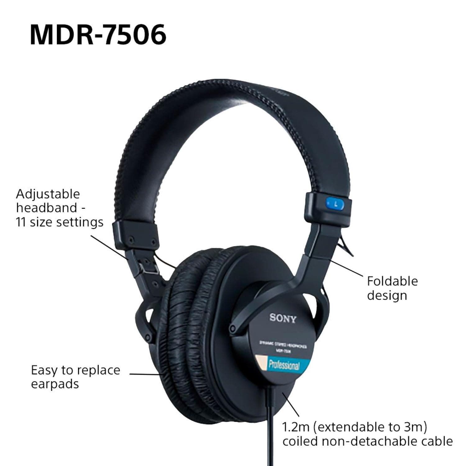 Sony MDR7506 Professional Large Diaphragm Headphone, view 10
