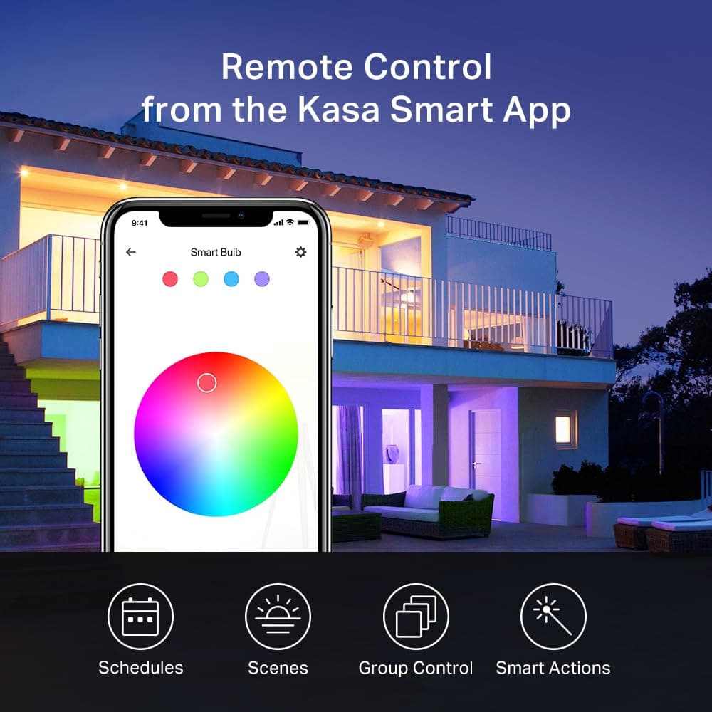 Kasa Multicolor Dimmable Wi-Fi Smart Bulb, A19, KL125, view 8