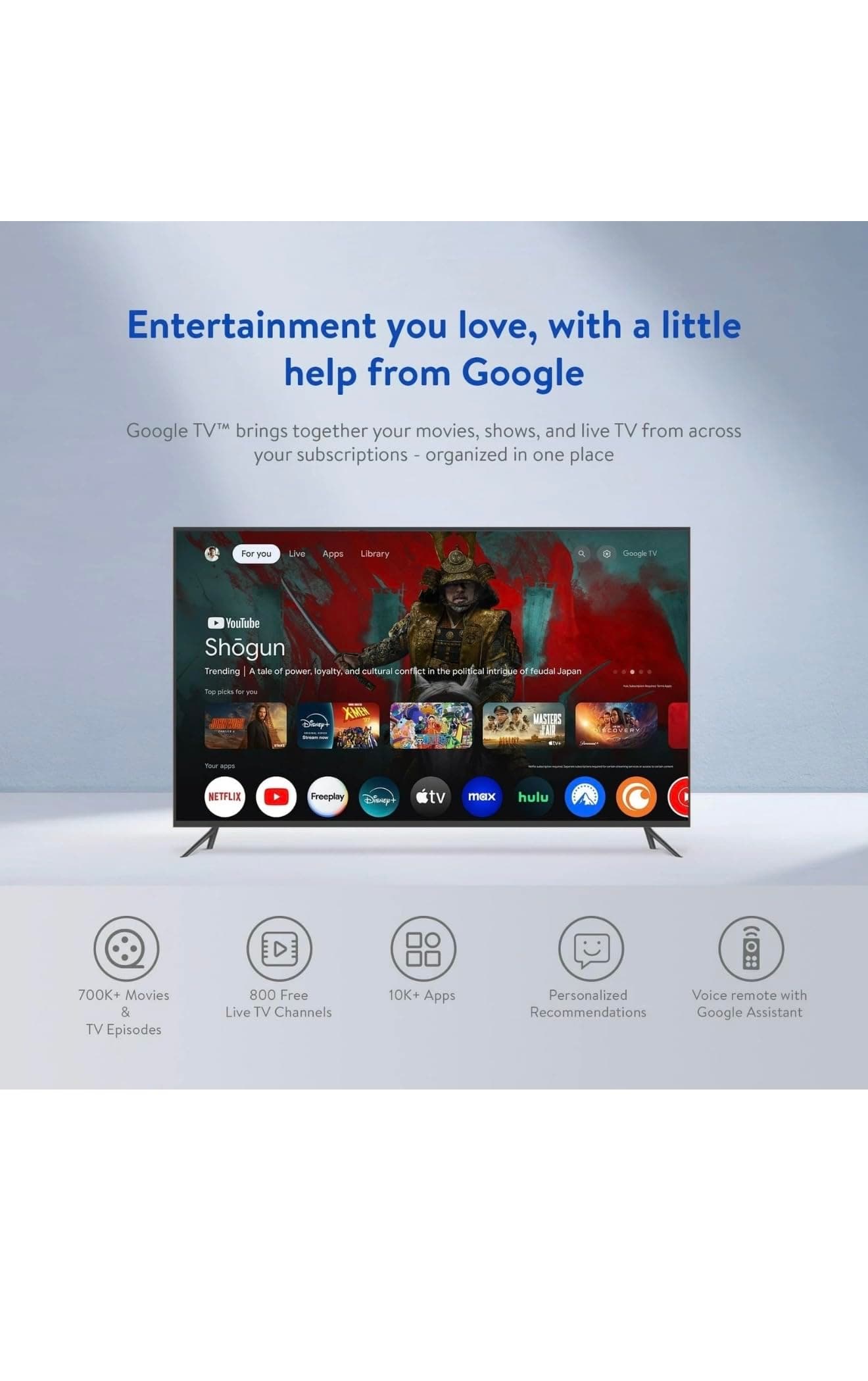 IT'S BRAZILIAN onn 4K Pro Streaming Device, Google TV with Gemini* - Ultra-Fast Streaming, Stunning 4K UHD, 32GB Storage, 3GB RAM, Dolby Vision & Atmos, Find My Remote with Backlight, Ethernet Port, view 3
