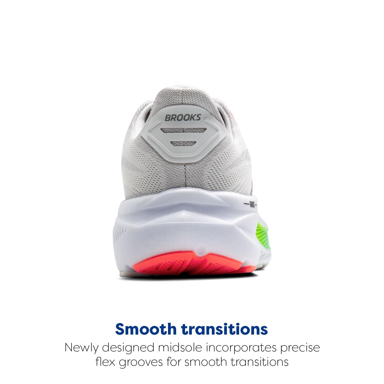 Brooks Men’s Ghost 17 Neutral Running Shoe - White/Pink Clay/Gecko - 10.5 Medium, view 4