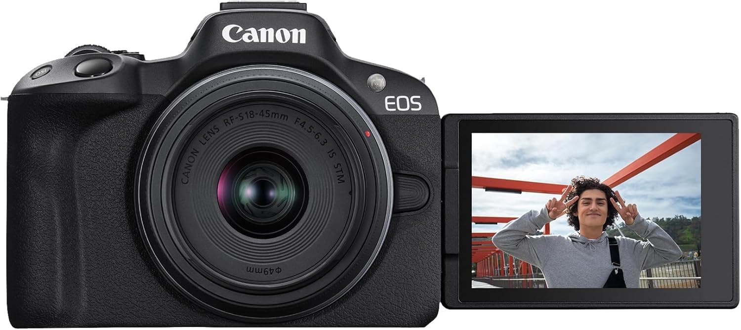 Canon EOS R50 Mirrorless Camera with 18-45mm Lens (5811C012) Bundle, view 7