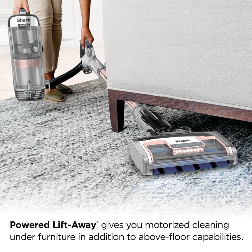 Shark AZ2002 Vertex Powered Lift-Away Upright Vacuum with DuoClean PowerFins, Self-Cleaning Brushroll, Large Dust Cup, Pet Crevice Tool, Dusting Brush & Power Brush, Silver/Rose Gold, view 3