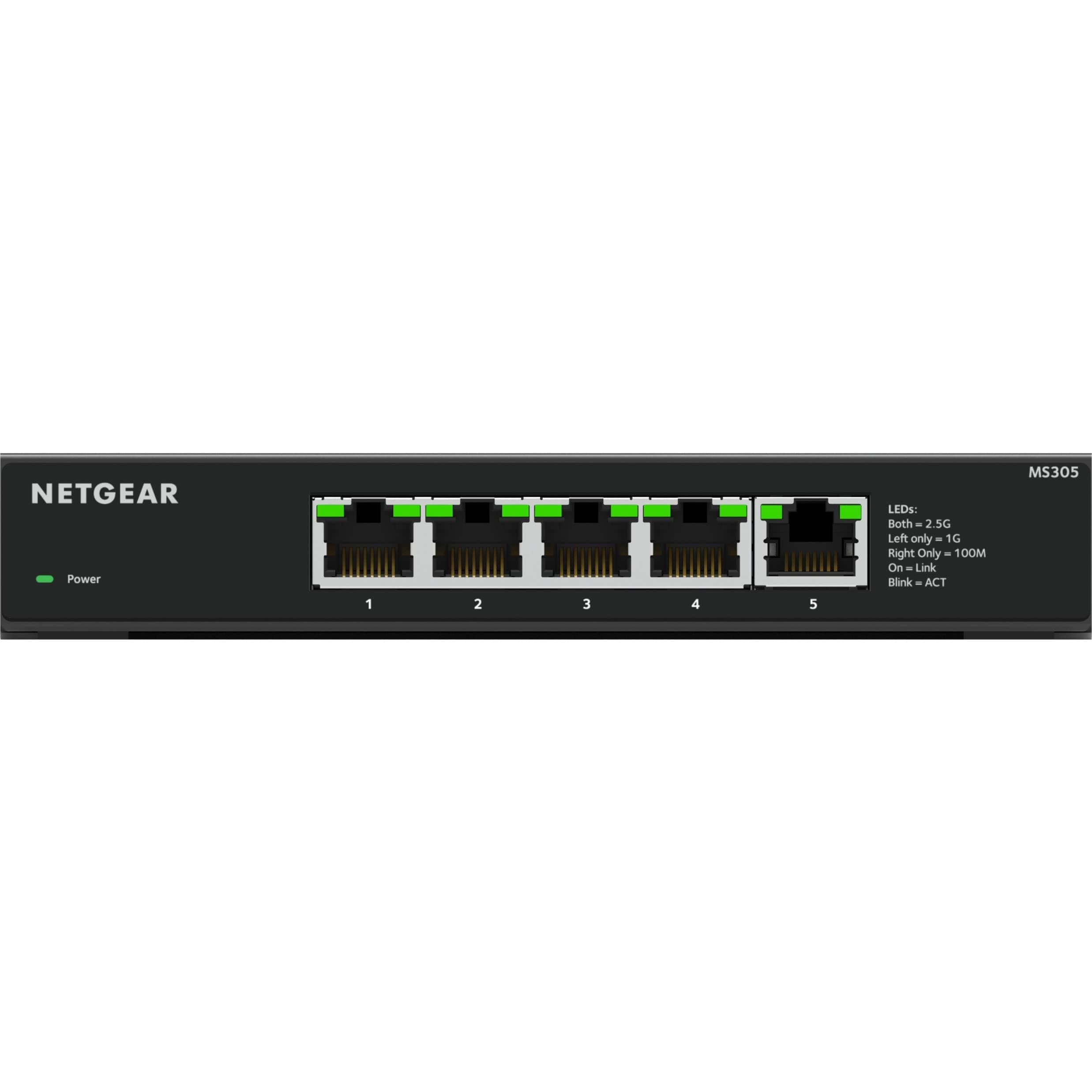 NETGEAR 5-Port 2.5G Multi-Gigabit Ethernet Unmanaged Network Switch (MS305), 5 x 2.5Gbps, Desktop or Wall Mount, Metal Case, view 8