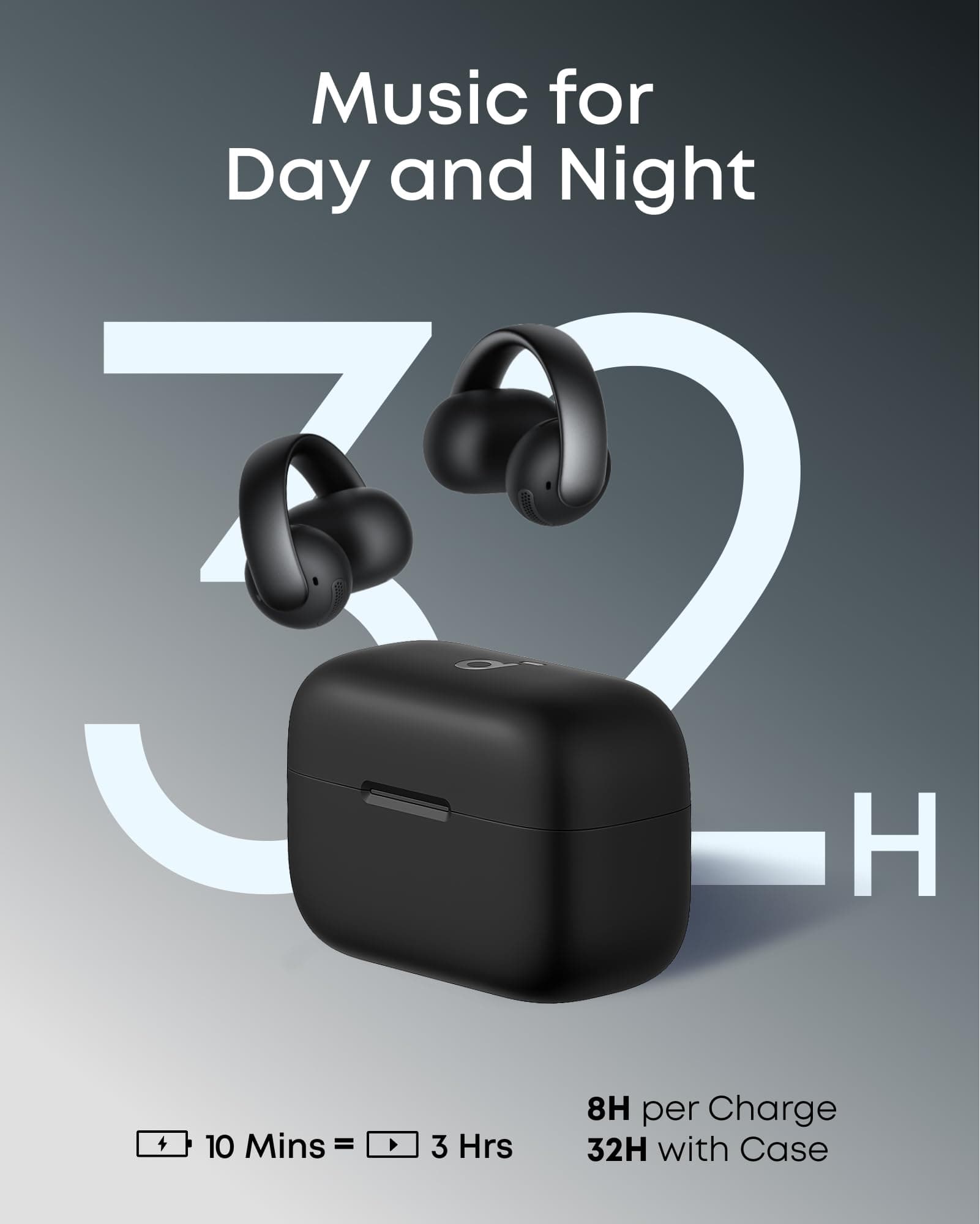 Soundcore AeroClip by Anker Open Ear Earbuds, Clip On Earbuds, Open Ring, view 8