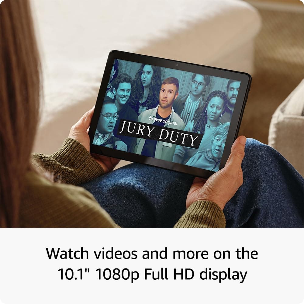 Amazon Fire HD 10 tablet, built for relaxation, 10.1" vibrant Full HD screen, octa-core processor, 4 GB RAM, 32 GB, Black, view 4