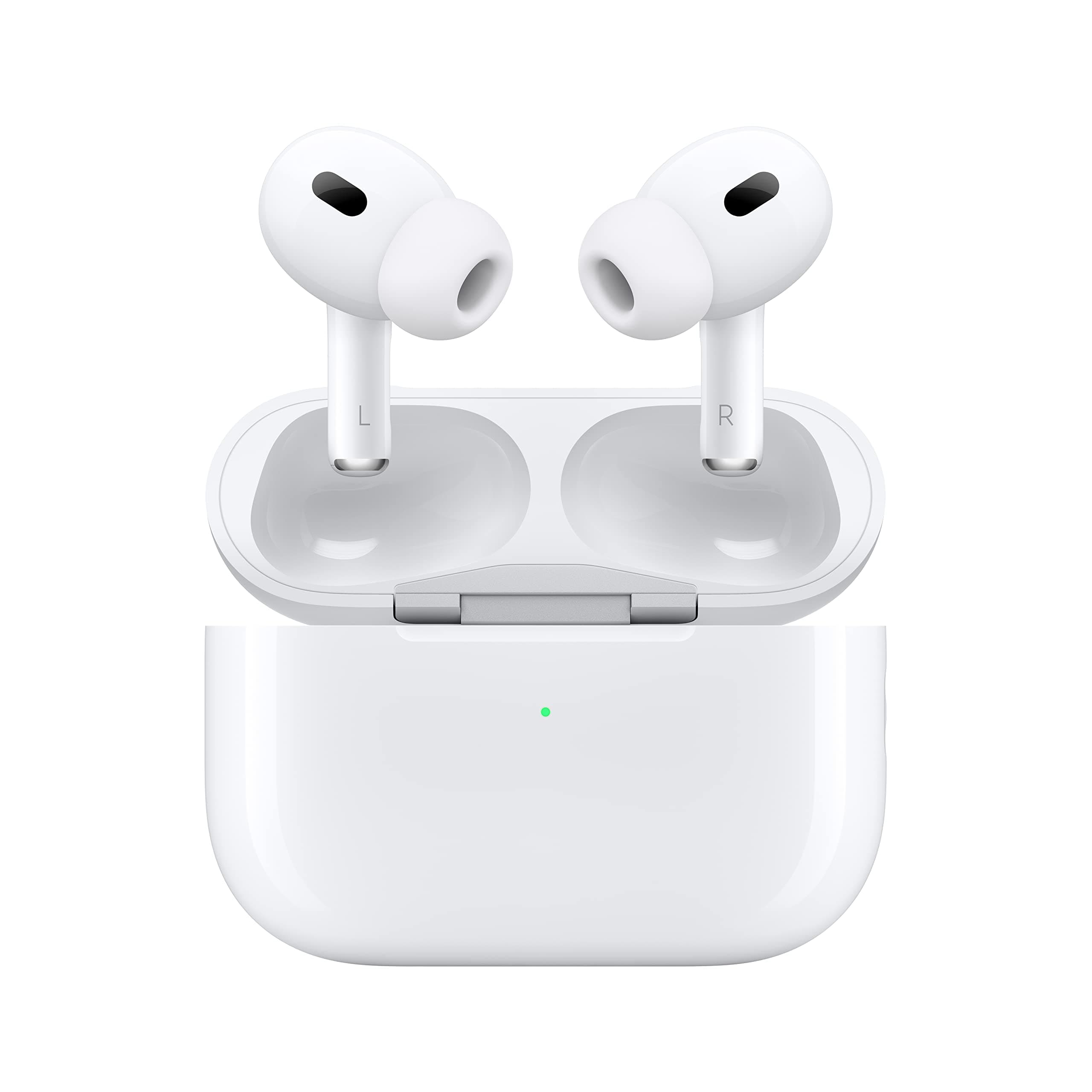 Apple AirPods Pro (2nd Generation) Wireless Ear Buds with USB-C Charging, Up to 2X More Active Noise Cancelling Bluetooth Headphones, Transparency Mode, Adaptive, Personalized Spatial Audio, White, view 4