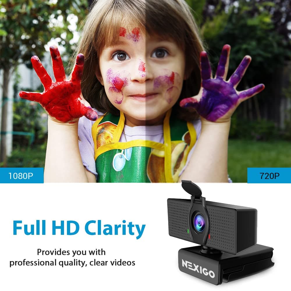 NexiGo N60 1080P Webcam with Microphone, Software Control & Privacy Cover, USB HD Computer Web Camera, Plug and Play, for Zoom/Skype/Teams, Conferencing and Video Calling, view 6