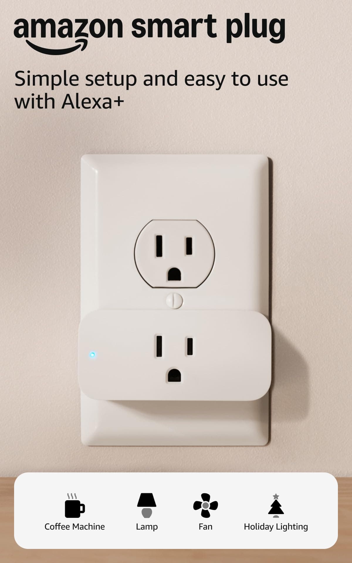 Amazon Smart Plug, Works with Alexa, Simple Setup, Endless Possibilities, view 2