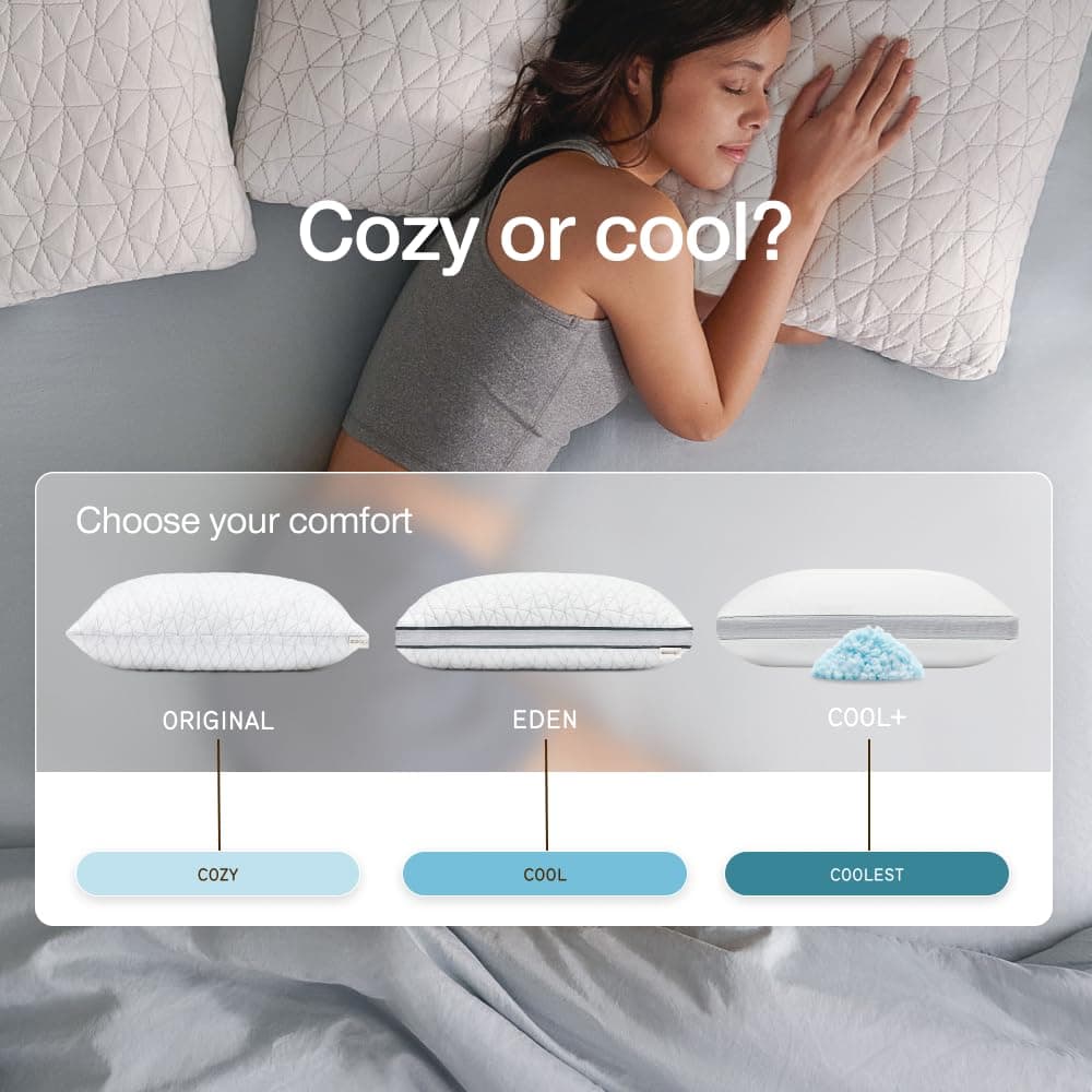 Coop Home Goods Original Adjustable Pillow, Queen Size Bed Pillow for Sleeping, Cross Cut Memory Foam Pillow - Medium Firm Back, Stomach and Side Sleeper Pillow, CertiPUR-US/GREENGUARD Gold, view 6