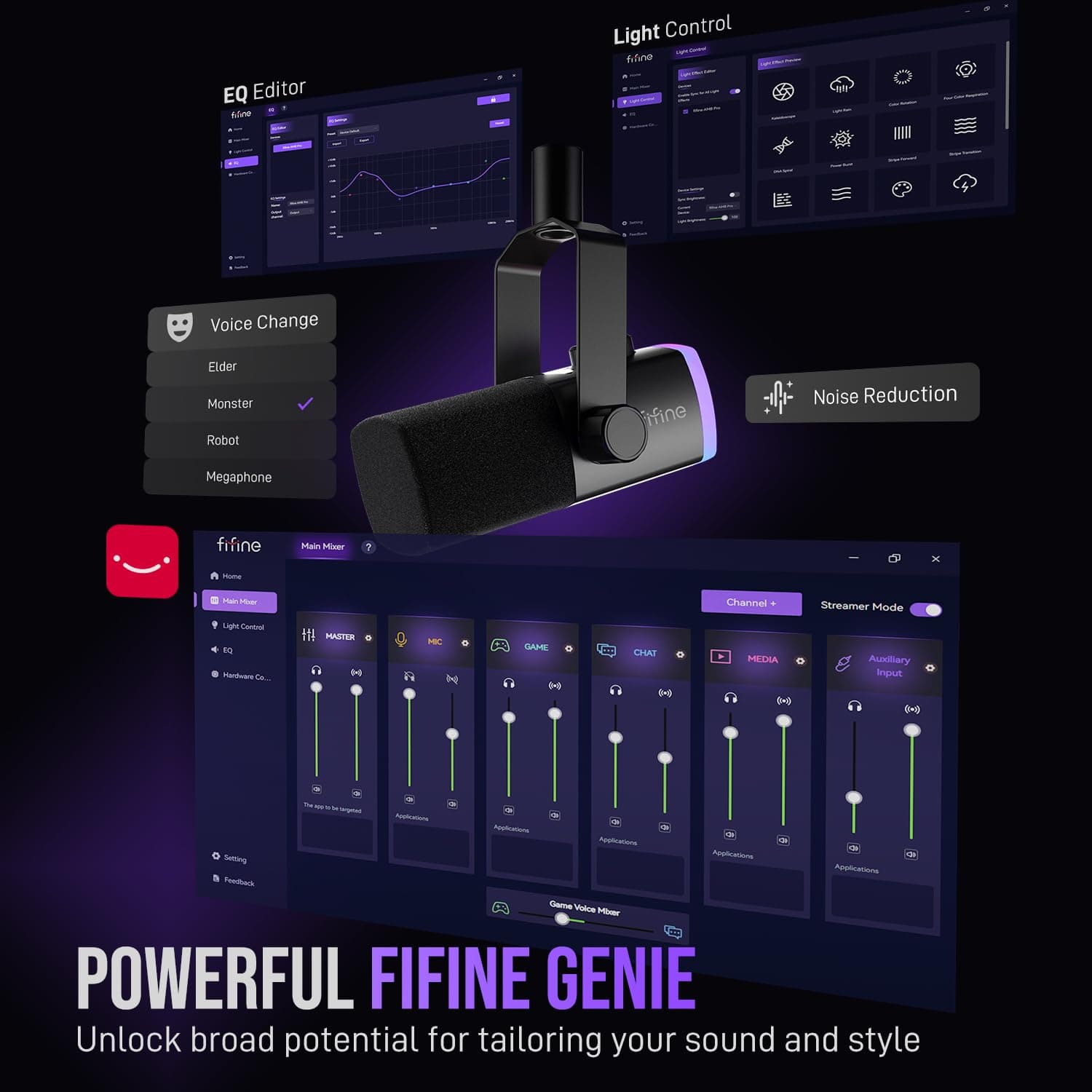 FIFINE AmpliGame AM8PROT Gaming Microphone Kit, XLR/USB Dynamic PC Mic, view 7